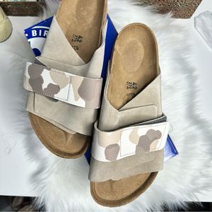 Birkenstock Kyoto Slide NWT M Size 42EU, 9-9.5 US, Regular Fit Gray/Canvo Almond